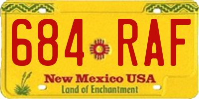 NM license plate 684RAF