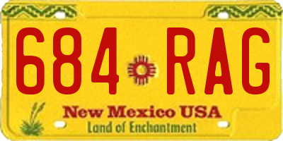 NM license plate 684RAG