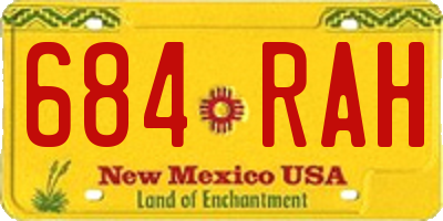 NM license plate 684RAH