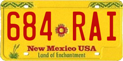 NM license plate 684RAI