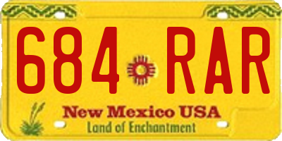 NM license plate 684RAR