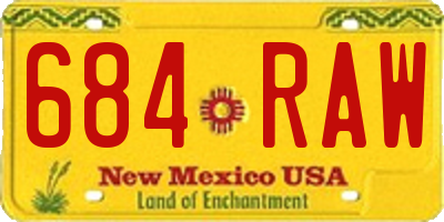 NM license plate 684RAW