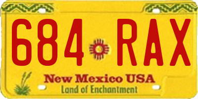 NM license plate 684RAX