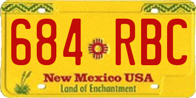 NM license plate 684RBC