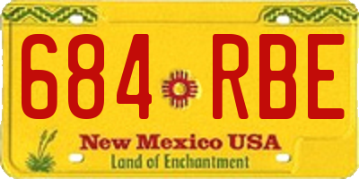 NM license plate 684RBE