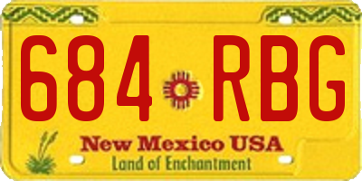 NM license plate 684RBG