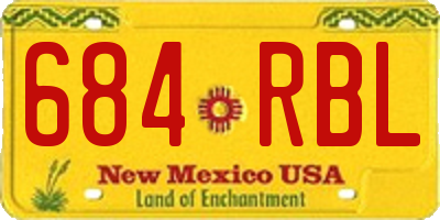 NM license plate 684RBL