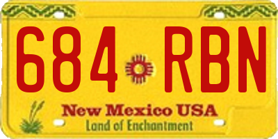 NM license plate 684RBN