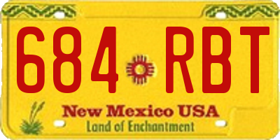 NM license plate 684RBT