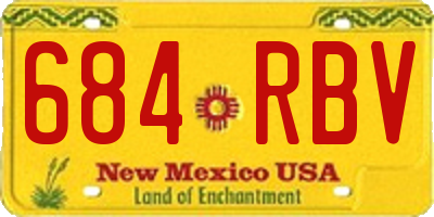 NM license plate 684RBV