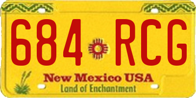 NM license plate 684RCG