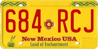 NM license plate 684RCJ
