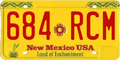 NM license plate 684RCM