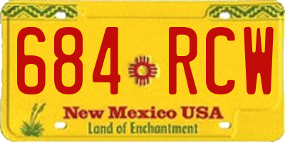 NM license plate 684RCW