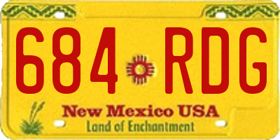 NM license plate 684RDG