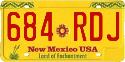 NM license plate 684RDJ