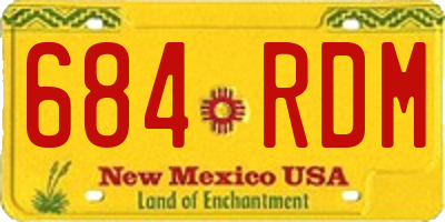 NM license plate 684RDM