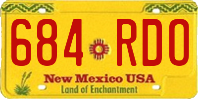 NM license plate 684RDO