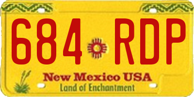 NM license plate 684RDP