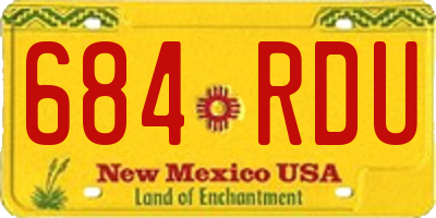 NM license plate 684RDU