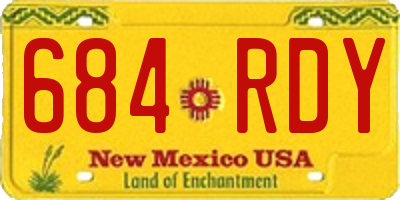 NM license plate 684RDY