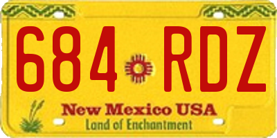 NM license plate 684RDZ