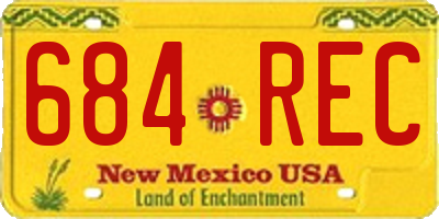 NM license plate 684REC