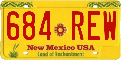 NM license plate 684REW