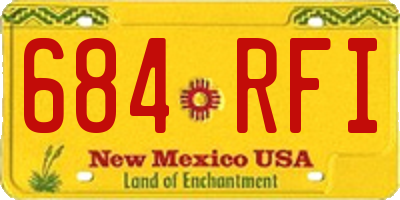 NM license plate 684RFI