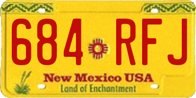 NM license plate 684RFJ
