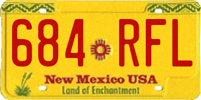 NM license plate 684RFL