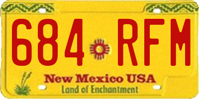 NM license plate 684RFM