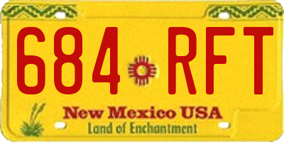 NM license plate 684RFT