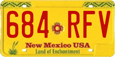 NM license plate 684RFV