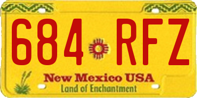 NM license plate 684RFZ