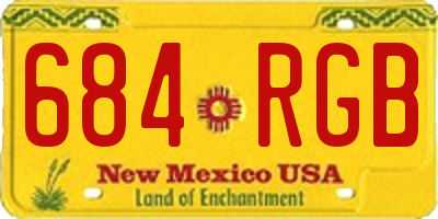NM license plate 684RGB