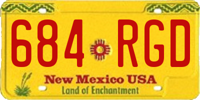 NM license plate 684RGD
