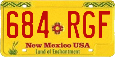 NM license plate 684RGF