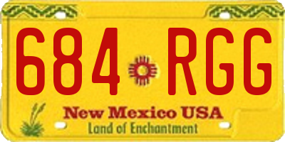 NM license plate 684RGG