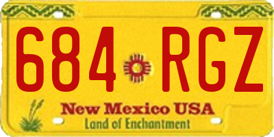 NM license plate 684RGZ