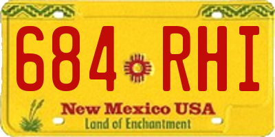 NM license plate 684RHI