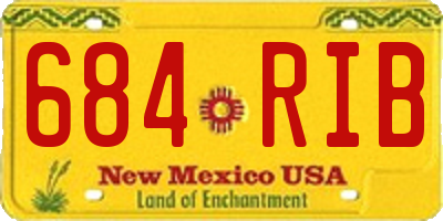 NM license plate 684RIB