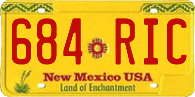 NM license plate 684RIC