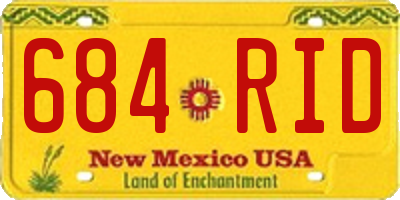 NM license plate 684RID