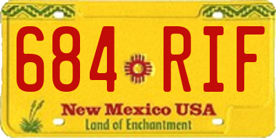 NM license plate 684RIF