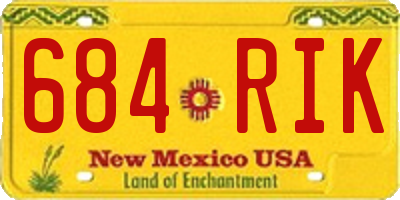 NM license plate 684RIK