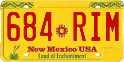 NM license plate 684RIM