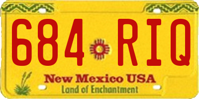 NM license plate 684RIQ