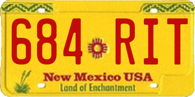 NM license plate 684RIT