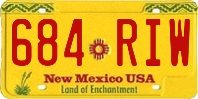 NM license plate 684RIW